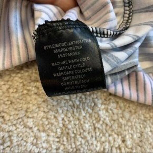 IMPRESS pink red black striped maxi dress Sz L - Picture 8 of 8